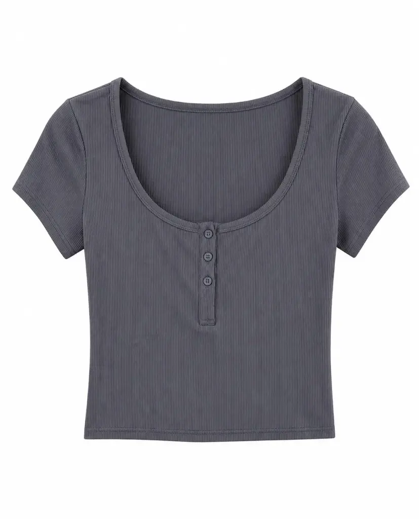 BLUSA COLOR GRIS CON TRES BOTONES