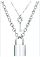 COLLAR LLAVE Y CANDADO PLATEADO