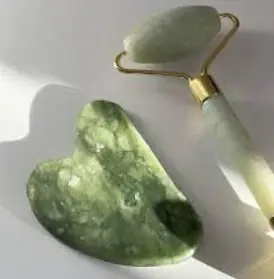 FACIAL ROLLER AND MASSAGER DE JADE 2 PIEZAS