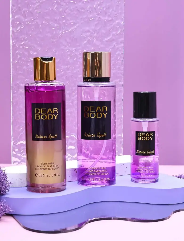 SET 3 PCS DEAR BODY NATURE SPELL BRUMA+JABON+CREMA