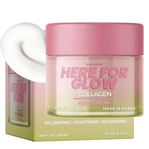 HERE FOR GLOW COLLAGEN NIGHT CREAM SUNDAY ESSENCE